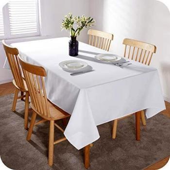 Amazon Brand - Umi Mantel Impermeable contra la Mancha Mesa Rectangular 1 Pieza 140x200cm Blanco