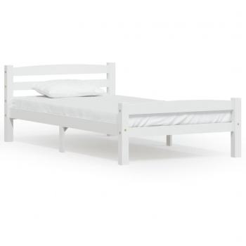 Cama de madera maciza de pino blanco 90x200 cm