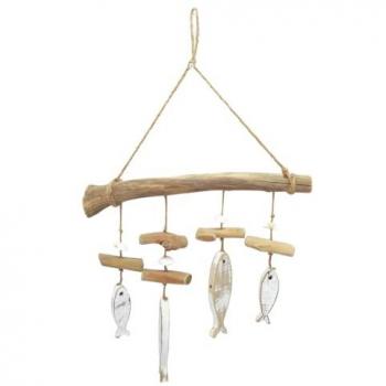 Colgante Marinero Blanco de Madera - Aplique Pared Decorativo Náutico 40x10x38cm
