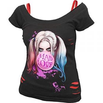Harley Quinn Mad Love Women's T-Shirt - Black/Red - Sizes M to XXL