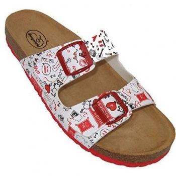 Sheepworld 500209 - zuecos de material sintético mujer, color blanco, talla 37