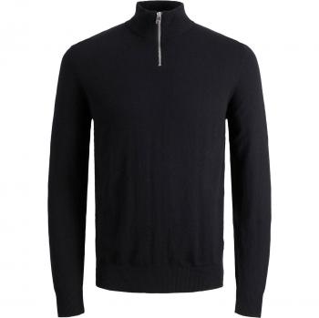 Jack & Jones Emil Men's Half-Zip Knit Sweater, Black, Regular Fit