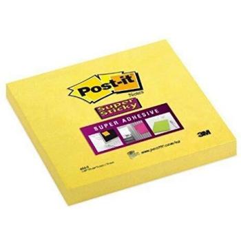 Postit Super Sticky Removable Notes Pad 90 Sheets 76x76mm Yellow 654S Pack of 12 628586