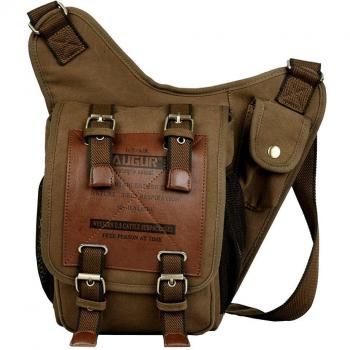 Valuker FH03-ka uomo-borsa a Spalla Casual tela sbilanciare zaino borsa tracolla Sling Crossbody petto Bag Donne marrone