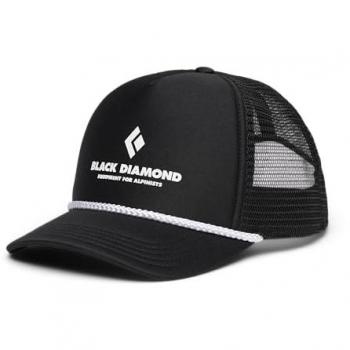 Black Diamond Flat Bill Trucker Hat - Black, One Size