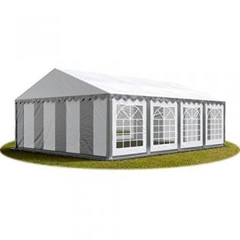 Carpa para Fiestas 6x8 m PVC 700 Impermeable Gris-Blanco
