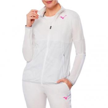 Mizuno Charge Printed Chaqueta De Entrenamiento Mujeres - Blanco