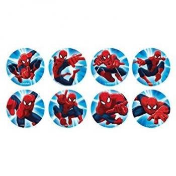 16 Mini discos de azúcar Spiderman 3,4 cm