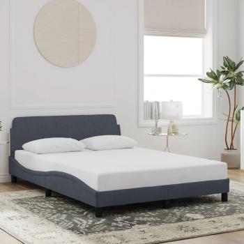 Cama de sol sin colchón de terciopelo gris oscuro 140x190 cm con cabecero