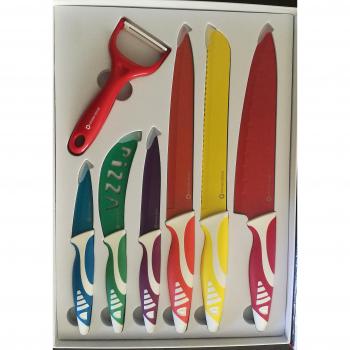 Set de Cuchillo de Acero Inoxidable 6 Piezas Diseño Moderno.Royal Crown ST-06-KP