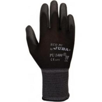 Juba - Guante nylon eco-pu con palma poliuretano negro talla 7