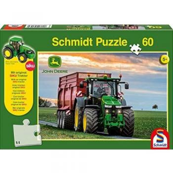 Schmidt Spiele - Puzzle Infantil John Deere Tractor 8370R 60 Piezas