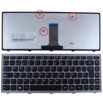 Teclado para Portátil Lenovo Flex 14 G400S Negro con Marco Plata