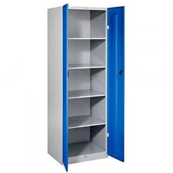 Taquilla de Acero para Productos de Limpieza Frankfurt Wolf - 4 Estantes, Puertas Azul Claro