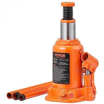 12 Ton Hydraulic Bottle Jack with 190-355 mm Lifting Range and Long 3-Section Handle