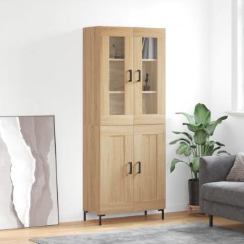 Aparador Alto de Madera Contrachapada Color Roble Sonoma 69,5x34x180 cm