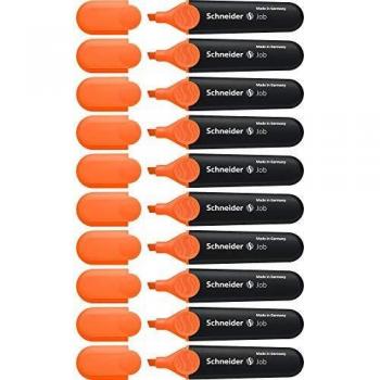Schneider Marcador Job Recargable Fluorescente Naranja - 10 unidades