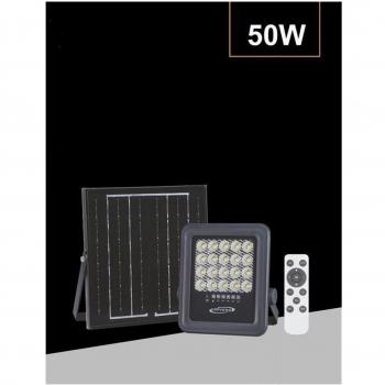 Faro LED 50W con Panel Solar, Luz Natural 4000K y Control Remoto Tk09-50w
