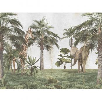 Papel pintado autoadhesivo jungla y animales 400x300cm