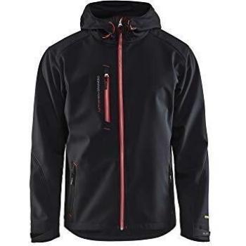 Blaklader XXXL Waterproof Softshell Hooded Jacket Black/Red