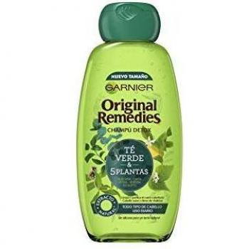 Garnier Original Remedies - Champú con Té Verde y 5 Plantas para Pelo Normal y Uso Diario - 300 ml