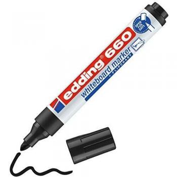 Edding e-660 Marcador de pizarra recargable con viñeta, 1.5 - 3 mm, negro
