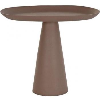 Mesita auxiliar aluminio 53x33x44 ovalada rosa