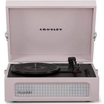 Tocadiscos Bluetooth Crosley Voyager Rosa Amatista con diseño compacto y portátil