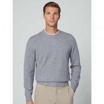 Hackett Men's Lambswool Crew Neck Sweater Ash Grey