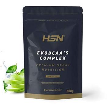 BCAA 2:1:1 en Polvo Evobcaa's Complex de HSN | Sabor Manzana 500 g | Aminoácidos Ramificados con L-Citrulina y L-Glutamina Kyowa | No