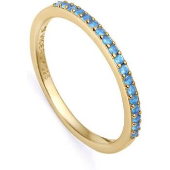 Anillo Mujer Viceroy 9118A0 - Anillo Trend de plata bañada en oro y fila de circonitas en color azul