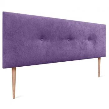 Cabecero de Tela Aqualine Liso con Botones y Patas 145x105cm - Lila, Moderno y Acolchado para Camas 120/135/140