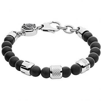 Diesel Pulsera de Hombre con Acero Inoxidable, ágata Redonda