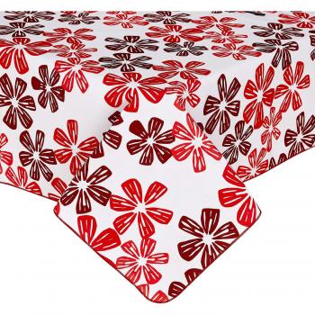 Deconovo Mantel para Mesa de Cocina o Salón con Diseños 130 x 280 cm Rojo