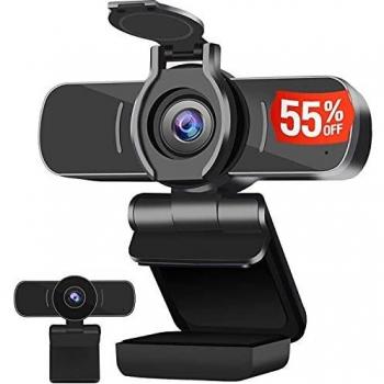Dericam HD 1080P Cámara Web, cámara de computadora Play and Plug para Skype, FaceTime, Hangouts, WebEx, PC, Mac, Laptop, Cámara USB con micrófono Incorporado y Cubierta de privacidad