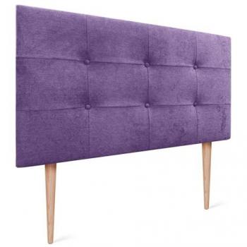 Cabecero Acolchado Capitone 90x115cm en Tela Acualine Lila con 8cm de Grosor y Patas para Camas 70/80/90