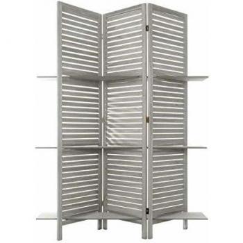 Biombo Decorativo Plegable 3 Hojas Gris Atmosphera