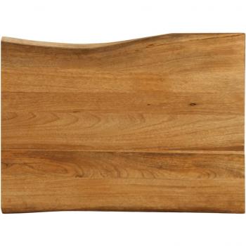 Tablero de mesa borde natural madera maciza mango 70x60x2,5 cm Marrón