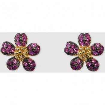 Pendientes Lillies Pink con circonitas rosas