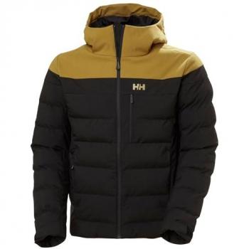 Helly Hansen Men's Bossanova Puffy Ski Jacket - XL, Brown/Black/Yellow/Gold