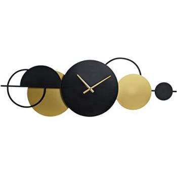 Reloj de Pared Moderno DKD Home Decor Negro y Dorado de Metal (123 x 5 x 48 cm)