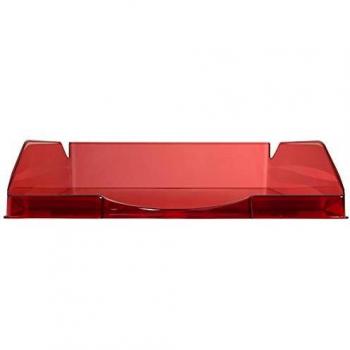 Exacompta 12324d Bandeja Correspondencia, rojo oscuro transparente, 34.5 x 25.5 x 6.5