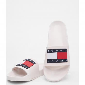 Tommy Hilfiger Sandalia Flag Poo Mujer Blanco Suela Caucho Logo