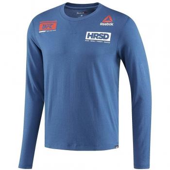 Reebok Ufc Fg Ls Tee Camiseta de Manga Larga, Hombre, Azul