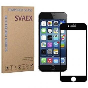 SVAEX iPhone 7 Plus - Cubierta completa - Negro - Premium Protector de pantalla de vidrio templado - vidrio de dureza 9H - grosor de 0.3mm - transparencia de alta definición - bordes redondeados 2.5D - antigolpes - recubrimiento oleofóbico - tacto delic