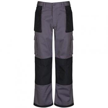 Safety-site SAFT3-GRBK-36-L T3 - 36 x 33 pulgadas de largo 300g resistente pantalones de trabajo con el titular de bolsillo cordura rodilla - gris / negro