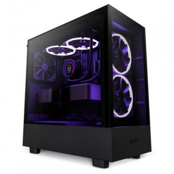 NZXT H5 Elite RGB Mid Tower Case with Tempered Glass - Black, Transparent