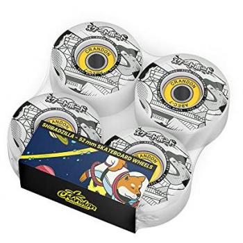 Ruedas Profesionales Crandon Shiba para Skateboard - Pack de 4 Ruedas de 52 mm x 32 mm con Cojinetes (Dureza 100A)