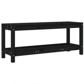 vidaXL Garden Bench Black 108x35x45 cm Solid Wood Pine