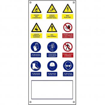 Cartel obra múltiple vertical lona catalán 500x1100mm Normaluz